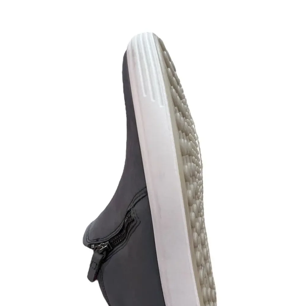 ECCO Women's Soft Nubuck Low Zip Sneaker Booties US Sz 8.5 Gray NWOB - Picture 12 of 13